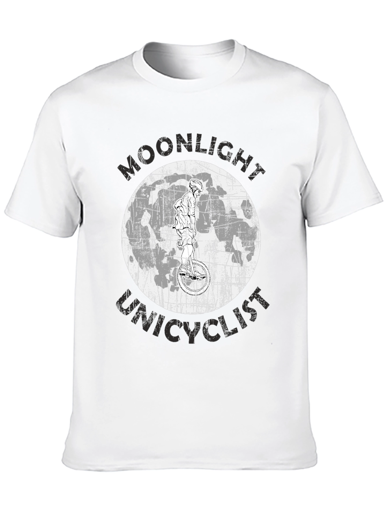 Moonlight Unicyclist Graphic Tee - Black
