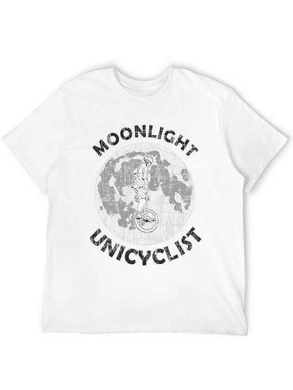 Moonlight Unicyclist Graphic Tee - Black