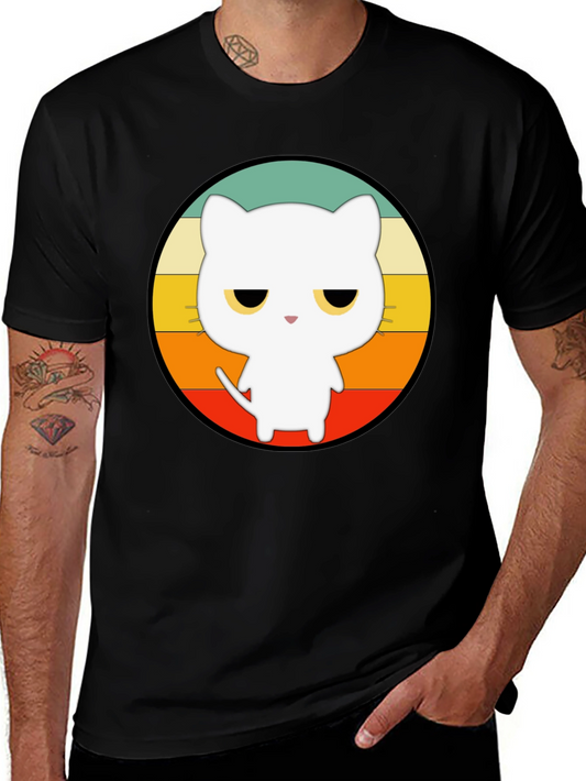 Retro Cat Graphic T-Shirt - Unisex Black Tee