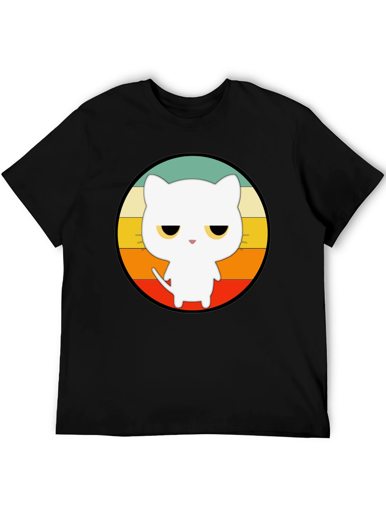 Retro Cat Graphic T-Shirt - Unisex Black Tee