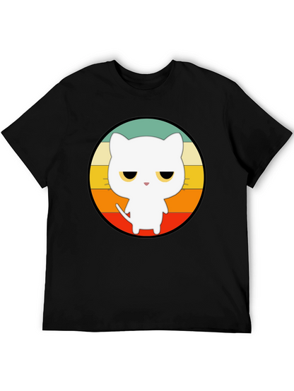 Retro Cat Graphic T-Shirt - Unisex Black Tee