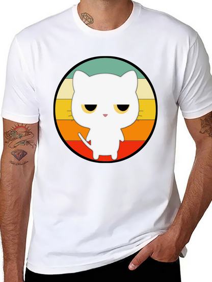 Retro Cat Graphic T-Shirt - Unisex Black Tee