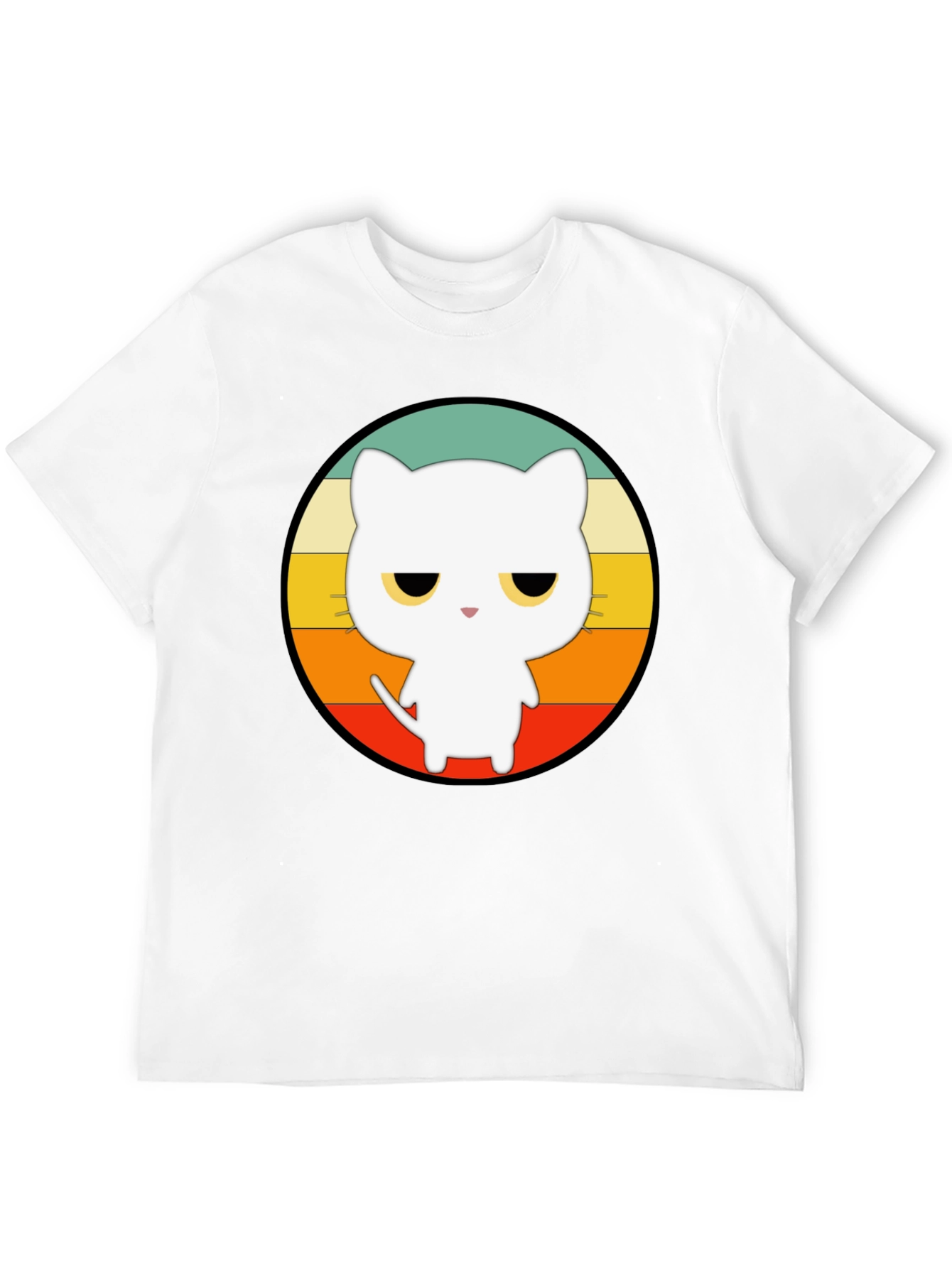 Retro Cat Graphic T-Shirt - Unisex Black Tee