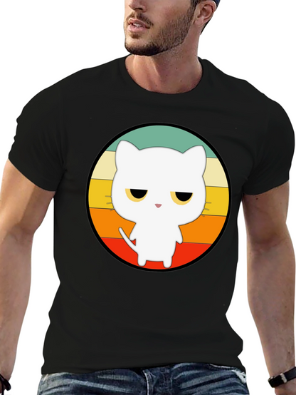 Retro Cat Graphic T-Shirt - Unisex Black Tee