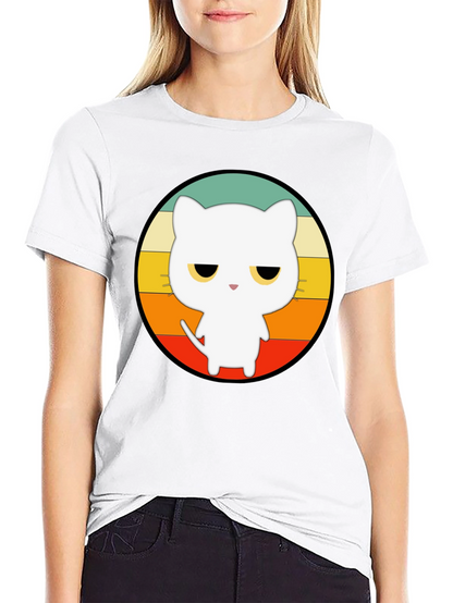 Retro Cat Graphic T-Shirt - Unisex Black Tee