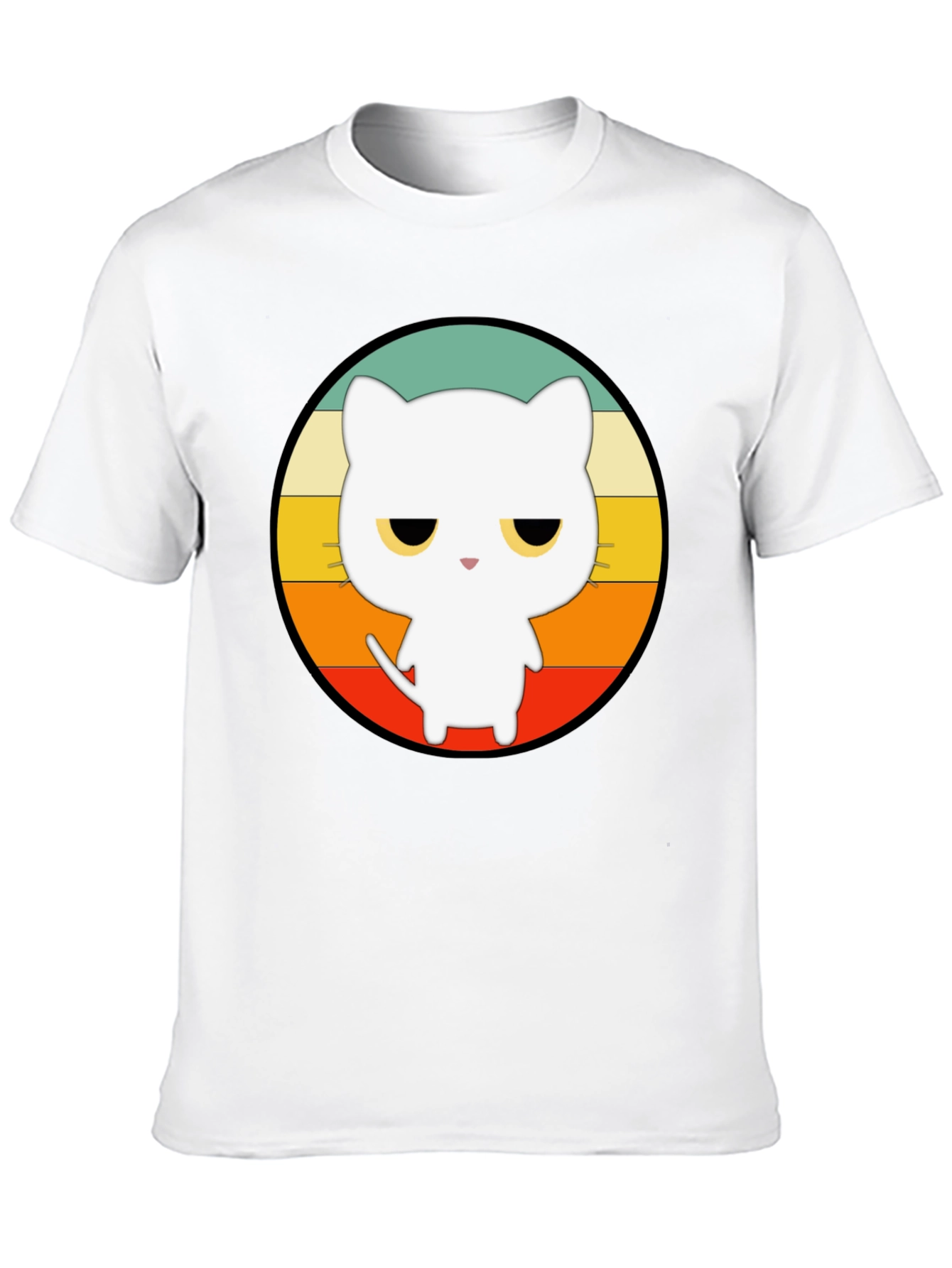 Retro Cat Graphic T-Shirt - Unisex Black Tee