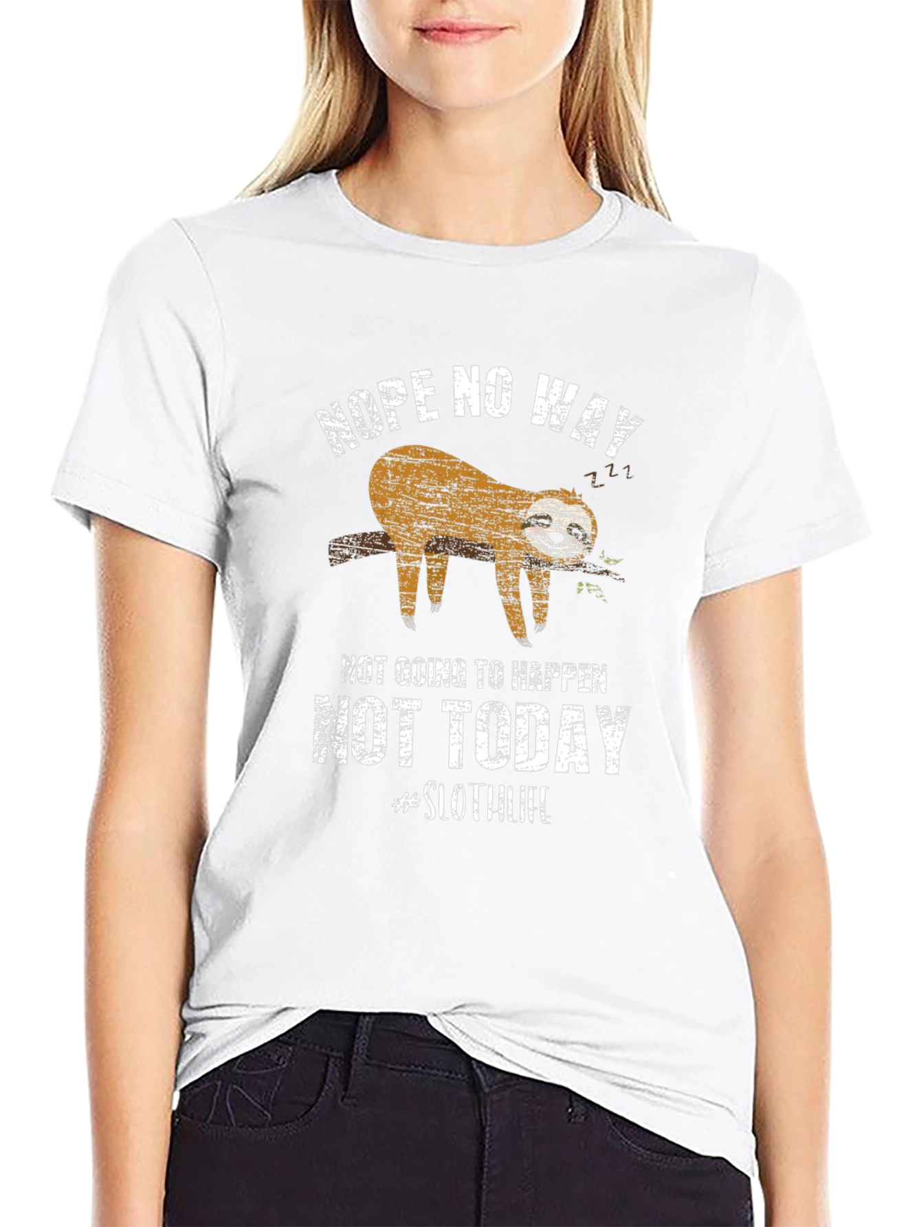 Nope Not Today Sloth Graphic Tee
