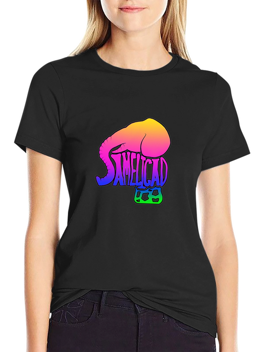 SAMELICAD Elephant Rainbow Graphic T-Shirt