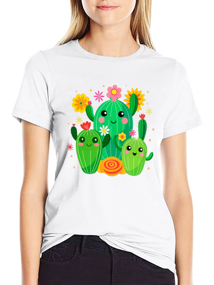 Cute Cactus Crew Graphic Tee - Fun & Stylish