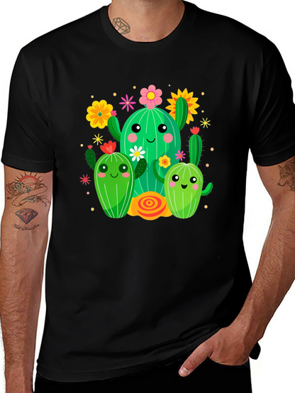 Cute Cactus Crew Graphic Tee - Fun & Stylish