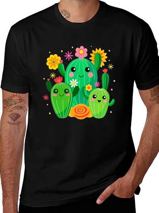 Cute Cactus Crew Graphic Tee - Fun & Stylish
