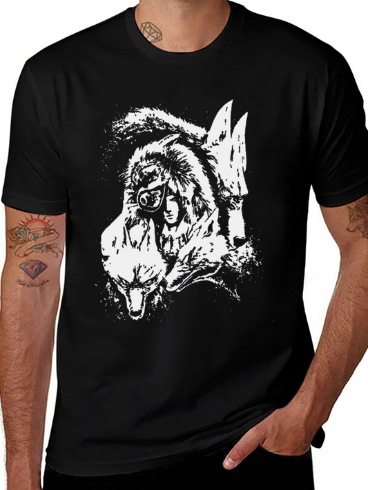 Wolfpack Graphic Print Black T-Shirt