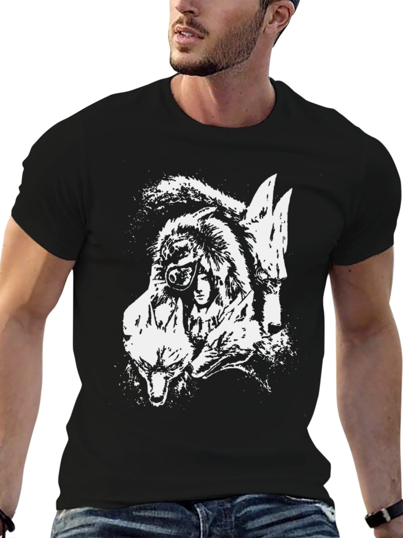 Wolfpack Graphic Print Black T-Shirt