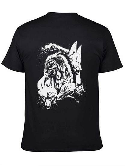 Wolfpack Graphic Print Black T-Shirt