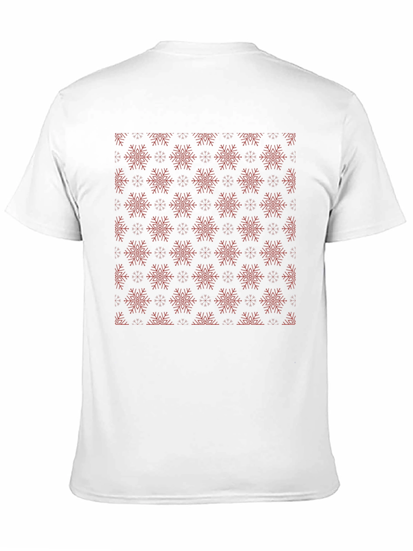 Festive Snowflake Pattern Black T-Shirt