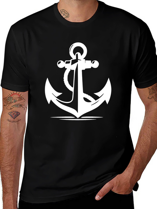 Anchor Graphic Print Black T-Shirt
