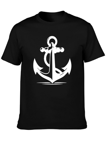 Anchor Graphic Print Black T-Shirt