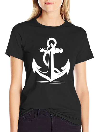 Anchor Graphic Print Black T-Shirt