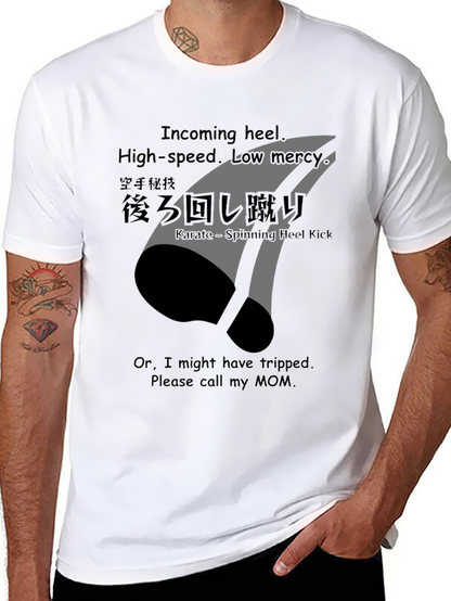 Karate Spinning Heel Kick Graphic Tee - Incoming!