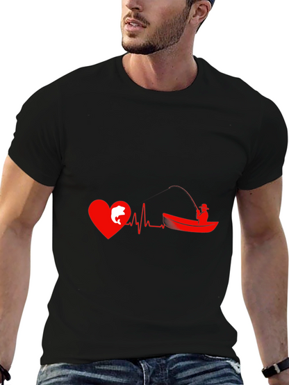 Fishing Heartbeat Graphic T-Shirt - Anglers Passion
