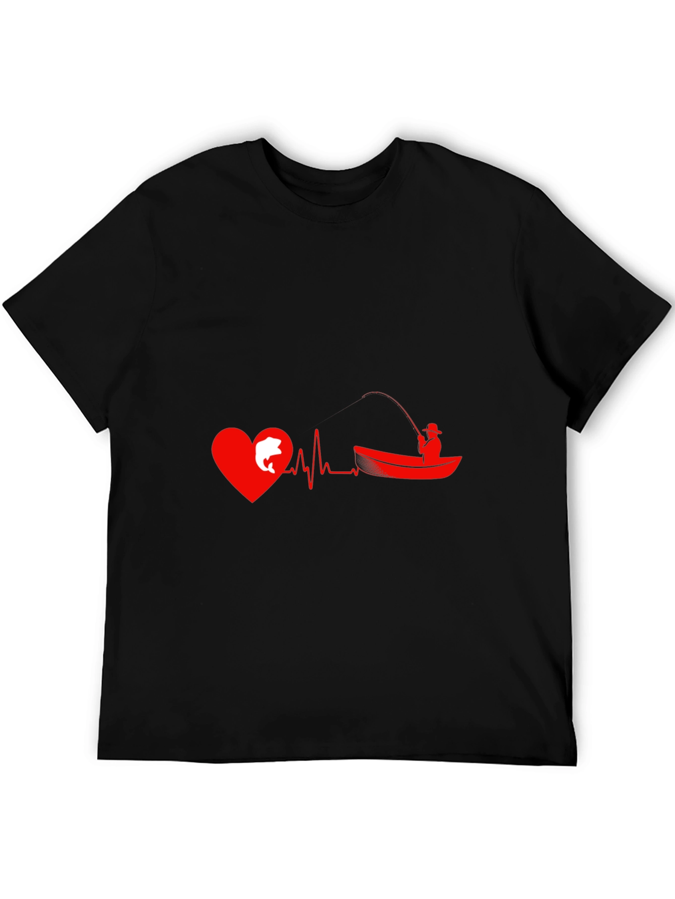 Fishing Heartbeat Graphic T-Shirt - Anglers Passion