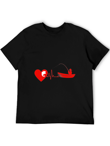 Fishing Heartbeat Graphic T-Shirt - Anglers Passion