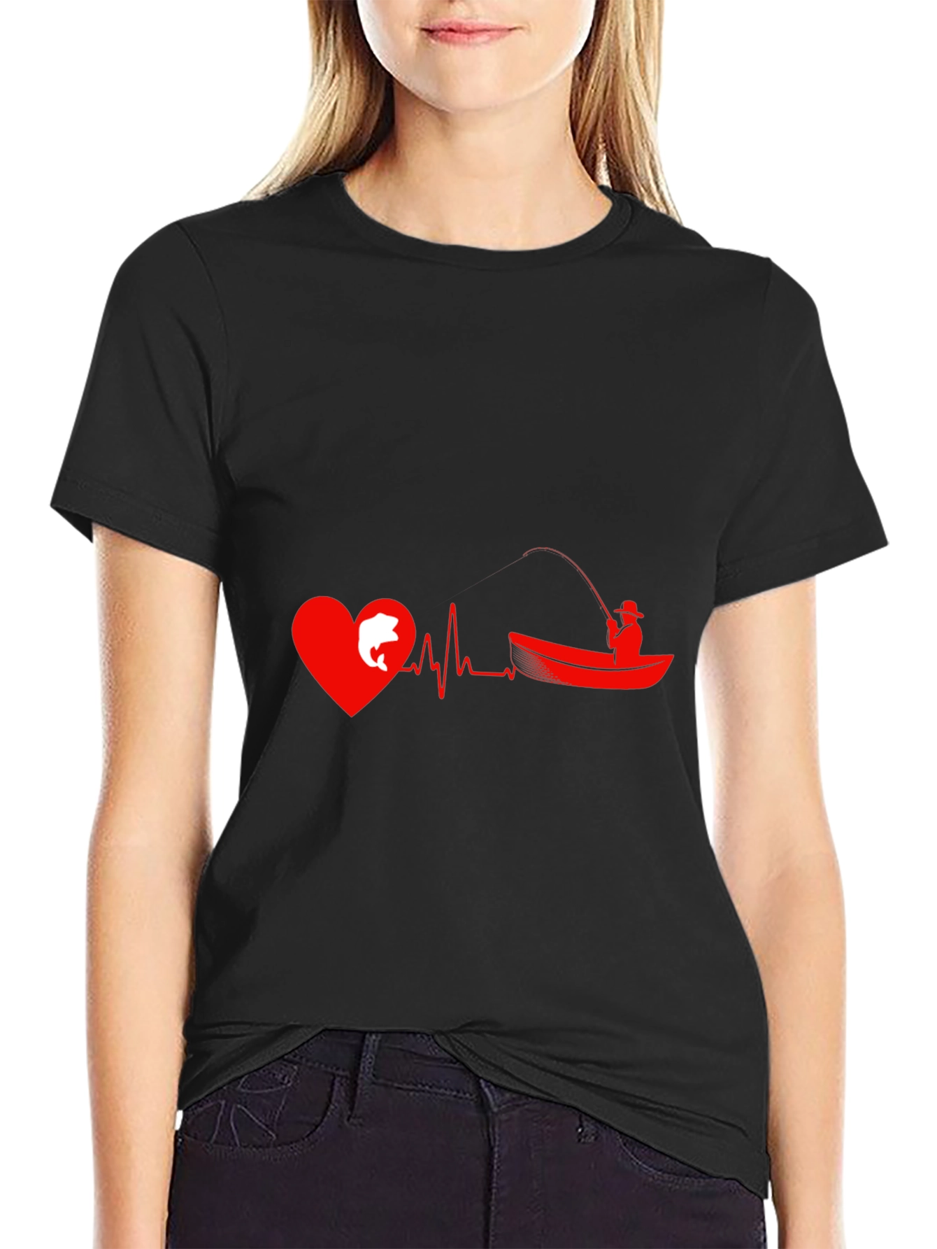 Fishing Heartbeat Graphic T-Shirt - Anglers Passion