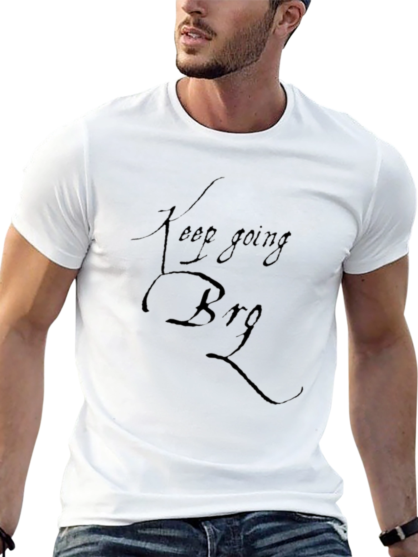 Keep Going Bro Black T-Shirt Motivational