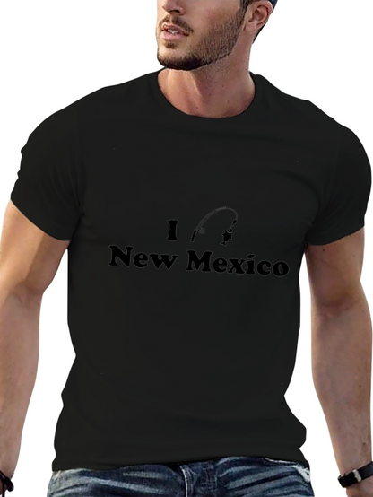 I Love New Mexico Fishing Black T-Shirt