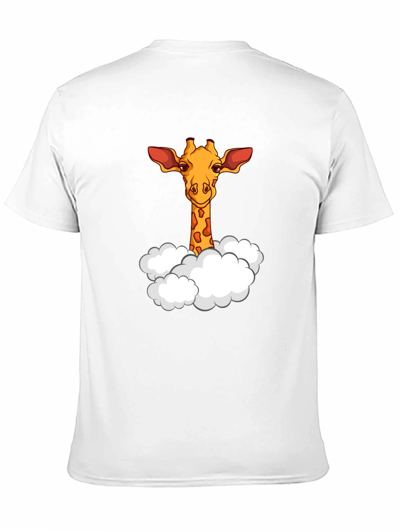 Giraffe in Clouds Graphic T-Shirt - Black