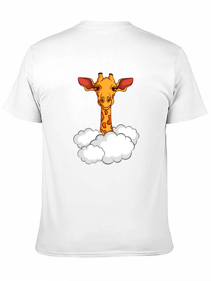 Giraffe in Clouds Graphic T-Shirt - Black