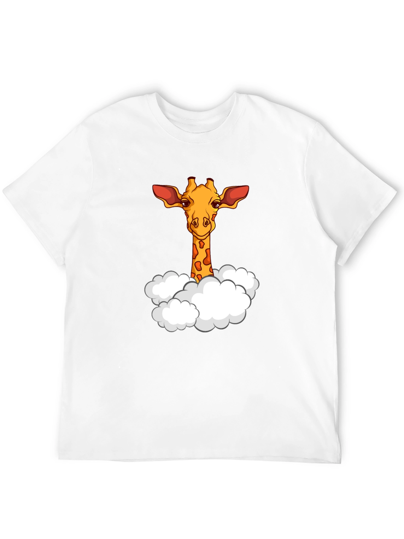Giraffe in Clouds Graphic T-Shirt - Black