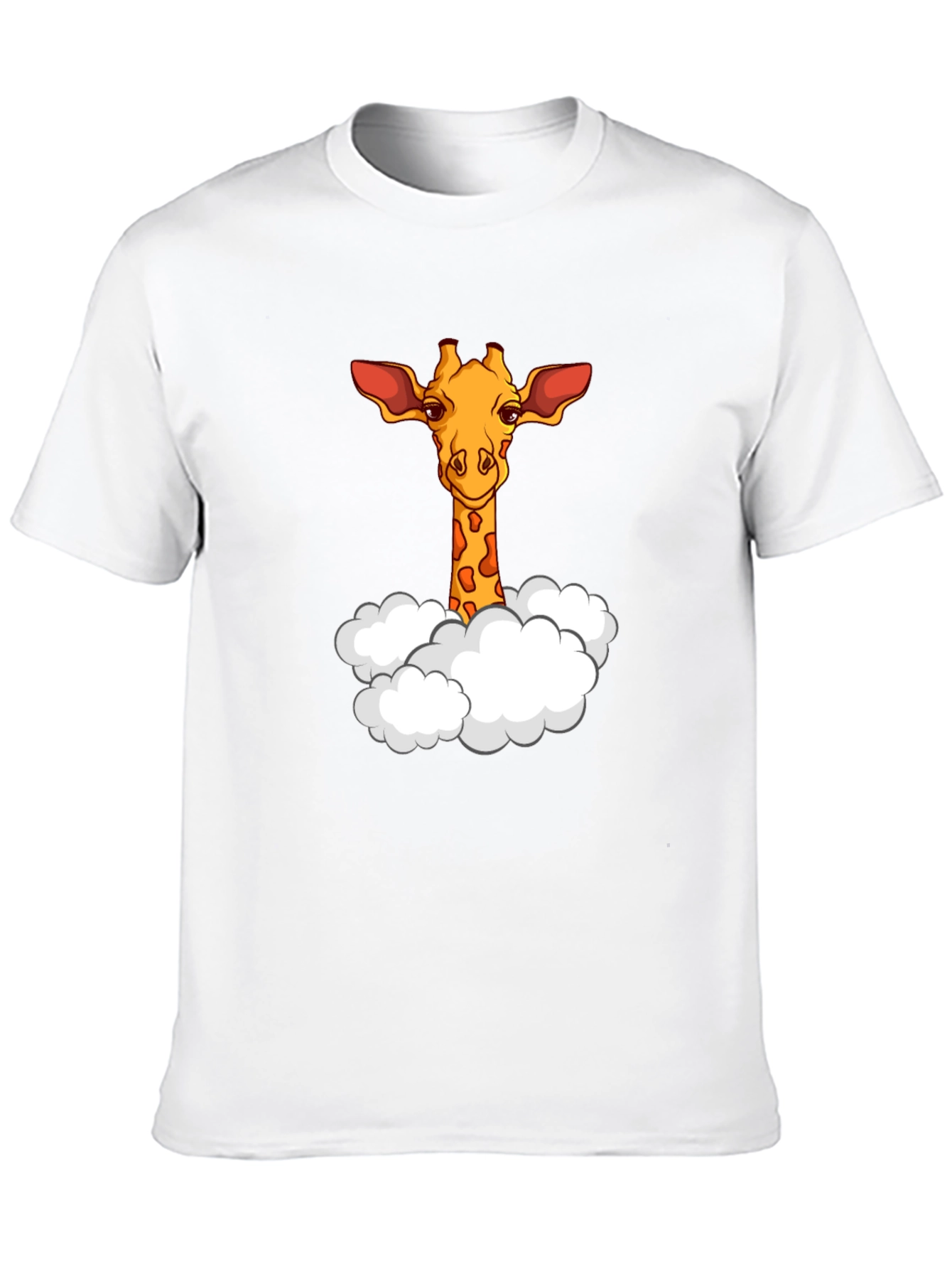 Giraffe in Clouds Graphic T-Shirt - Black
