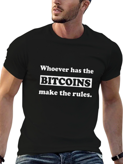 Bitcoin Rules Black Graphic Tee - Crypto Currency Fashion