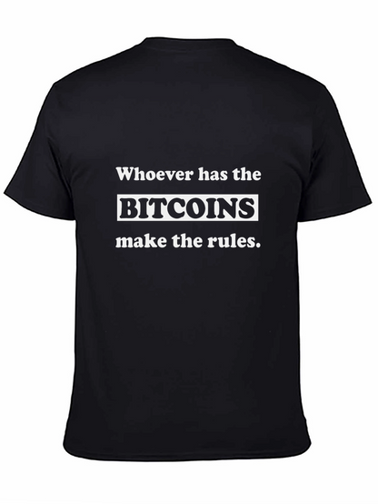 Bitcoin Rules Black Graphic Tee - Crypto Currency Fashion