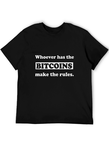 Bitcoin Rules Black Graphic Tee - Crypto Currency Fashion