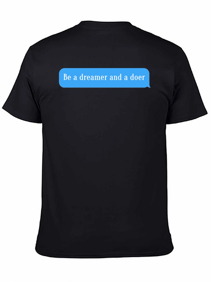 Dreamer & Doer Black Graphic Tee - Motivational T-Shirt