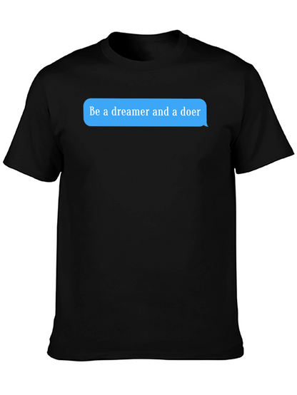 Dreamer & Doer Black Graphic Tee - Motivational T-Shirt