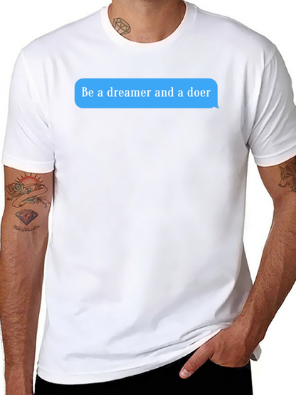Dreamer & Doer Black Graphic Tee - Motivational T-Shirt