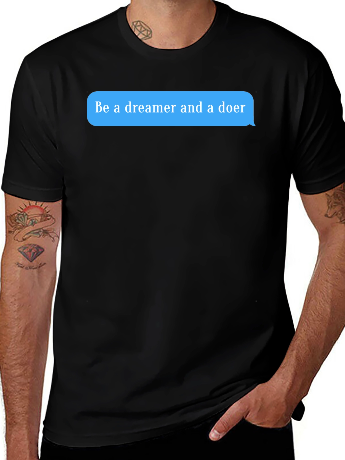 Dreamer & Doer Black Graphic Tee - Motivational T-Shirt