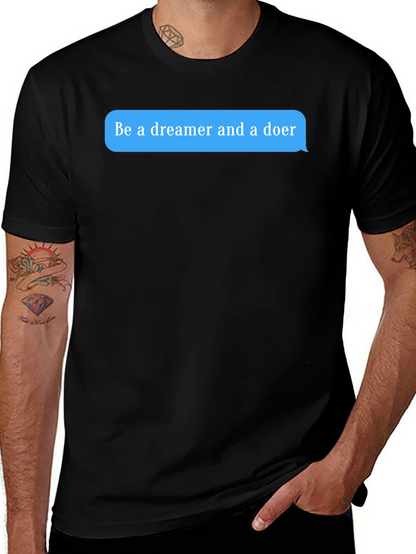 Dreamer & Doer Black Graphic Tee - Motivational T-Shirt