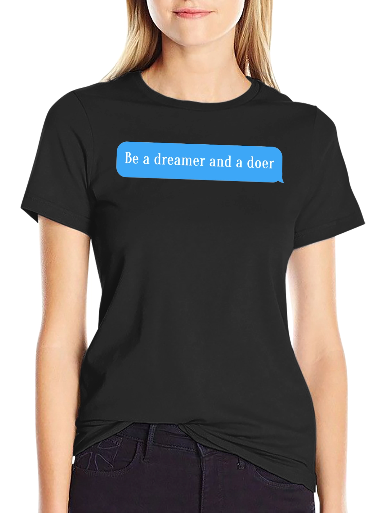 Dreamer & Doer Black Graphic Tee - Motivational T-Shirt