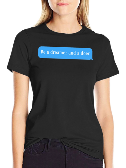 Dreamer & Doer Black Graphic Tee - Motivational T-Shirt