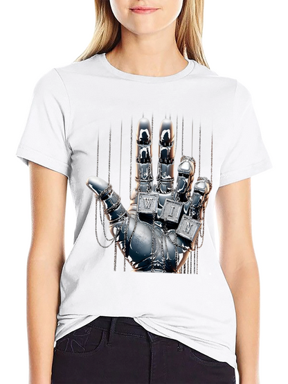 Chrome Hand Graphic Tee - Win Design T-Shirt