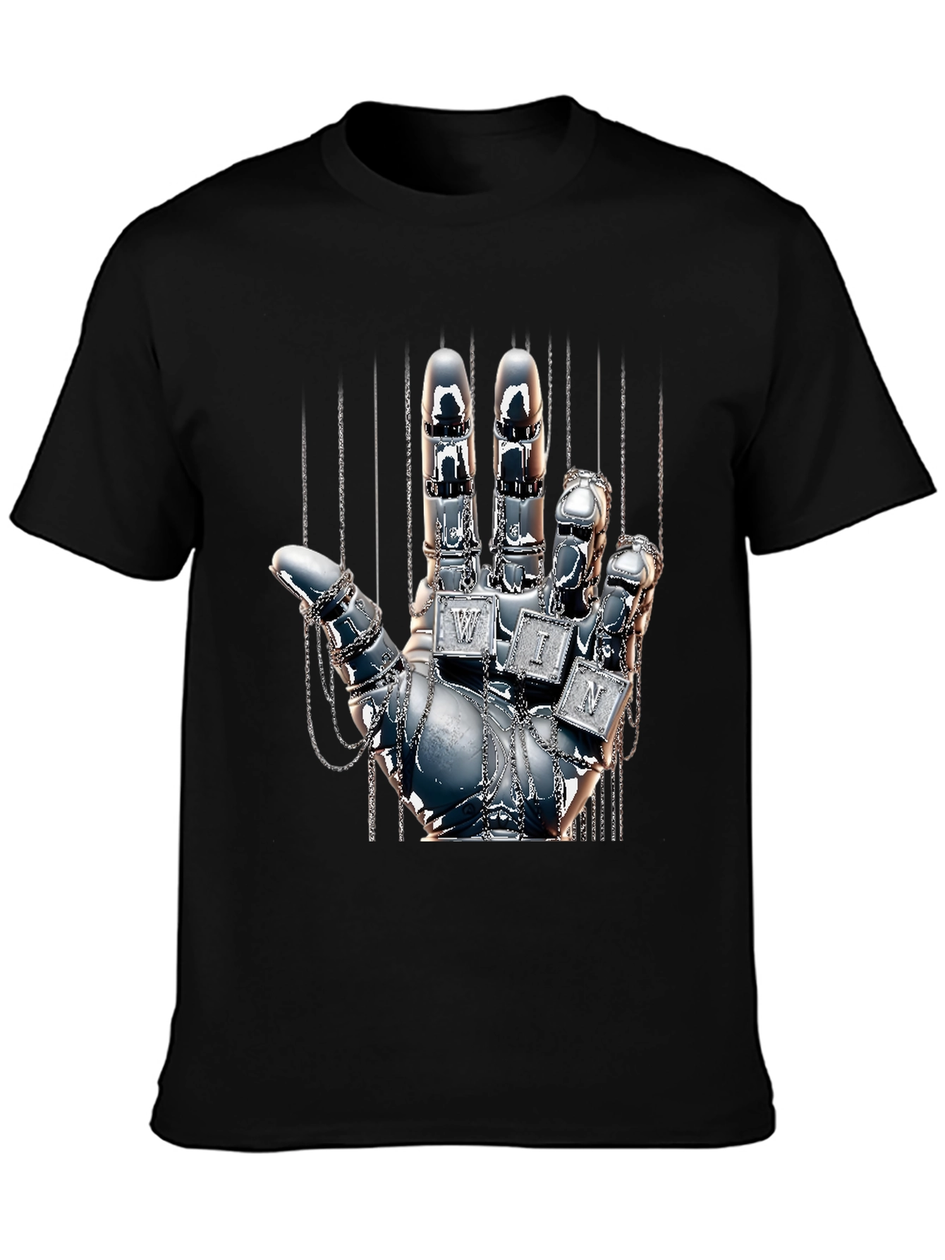 Chrome Hand Graphic Tee - Win Design T-Shirt