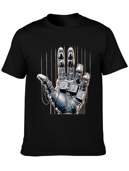 Chrome Hand Graphic Tee - Win Design T-Shirt