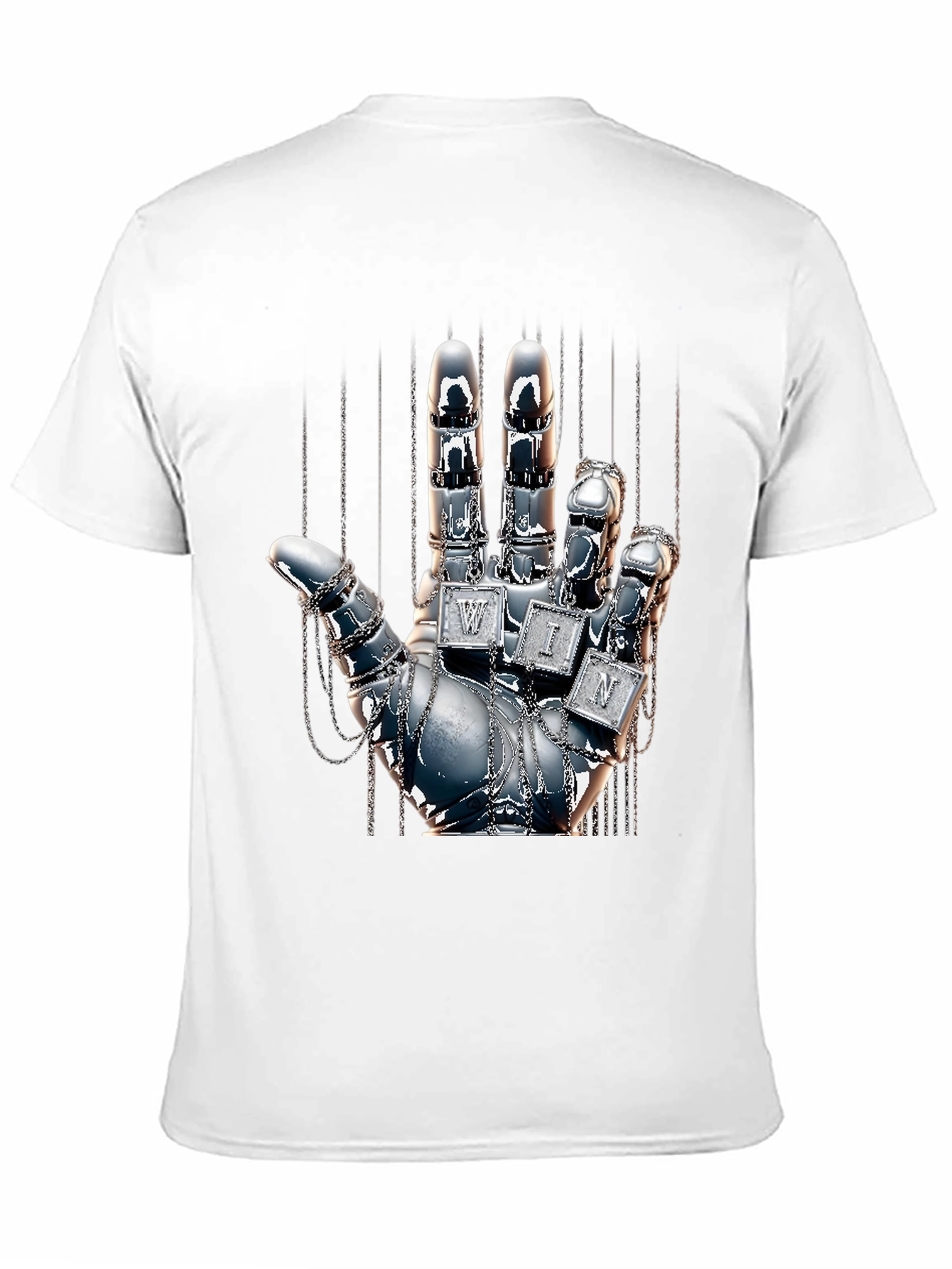 Chrome Hand Graphic Tee - Win Design T-Shirt