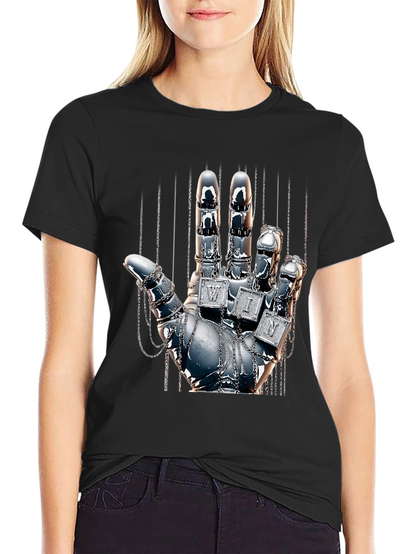 Chrome Hand Graphic Tee - Win Design T-Shirt