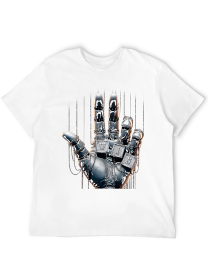 Chrome Hand Graphic Tee - Win Design T-Shirt