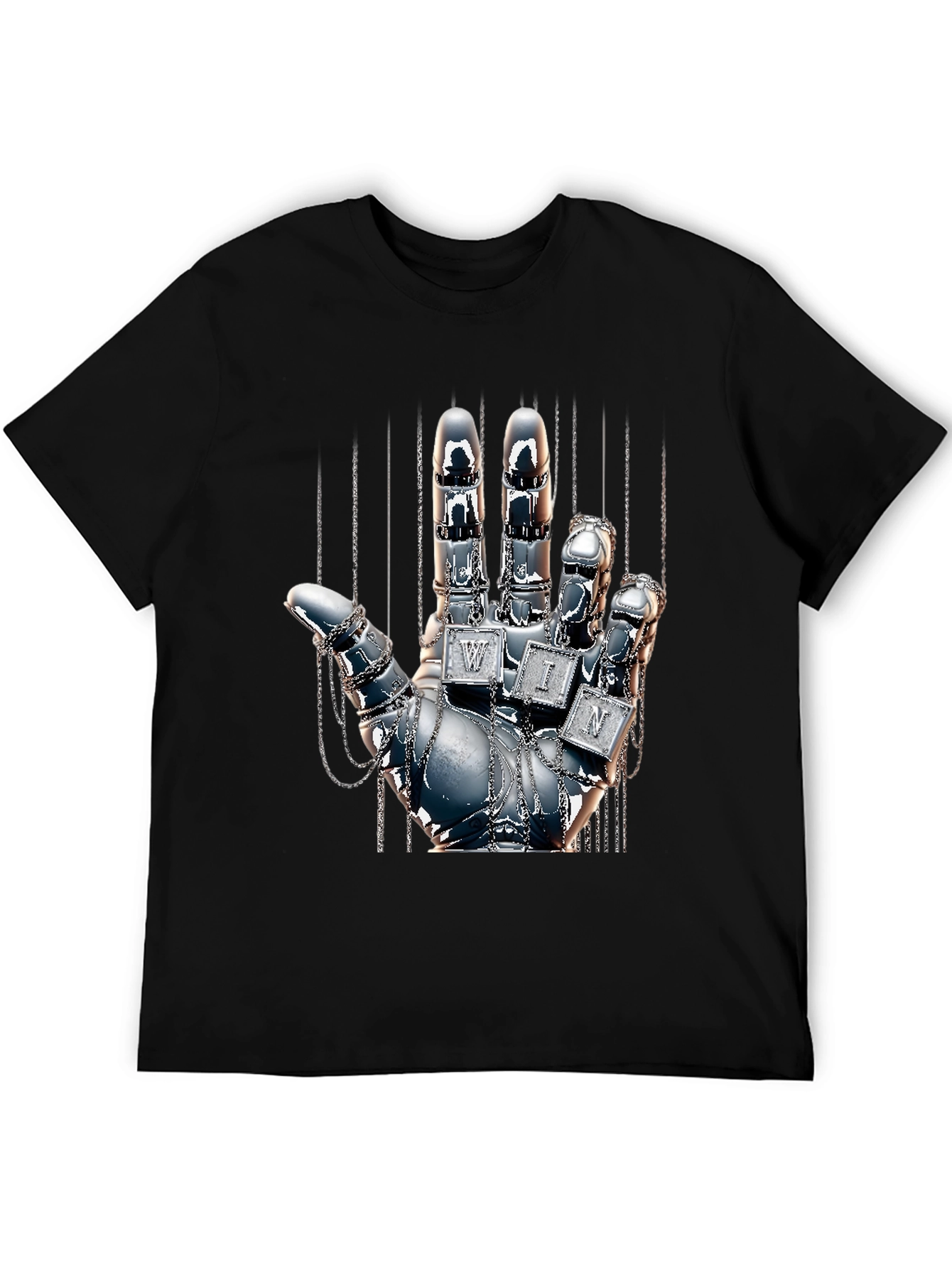 Chrome Hand Graphic Tee - Win Design T-Shirt